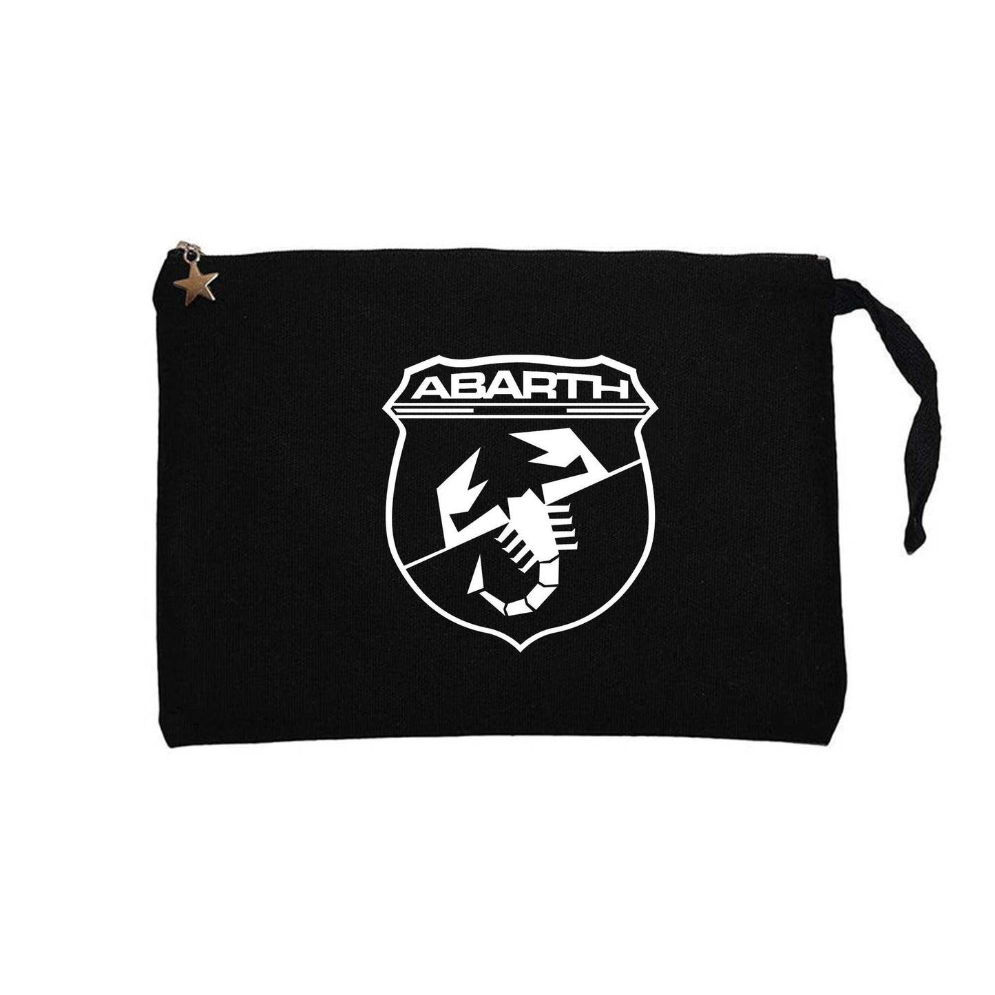 Abarth White Logo Siyah Clutch Astarlı Cüzdan / El Çantası