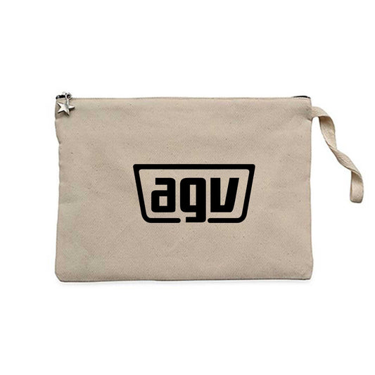 Agv Text Logo Krem Clutch Astarlı Cüzdan / El Çantası