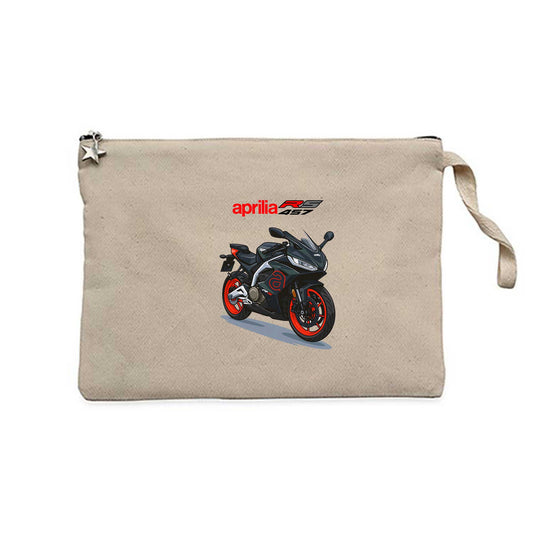 Aprilia 457RS Krem Clutch Astarlı Cüzdan / El Çantası