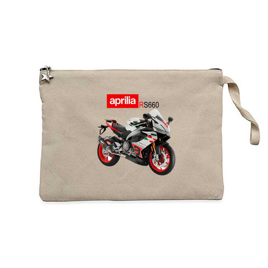 Aprilia Rs660 Krem Clutch Astarlı Cüzdan / El Çantası