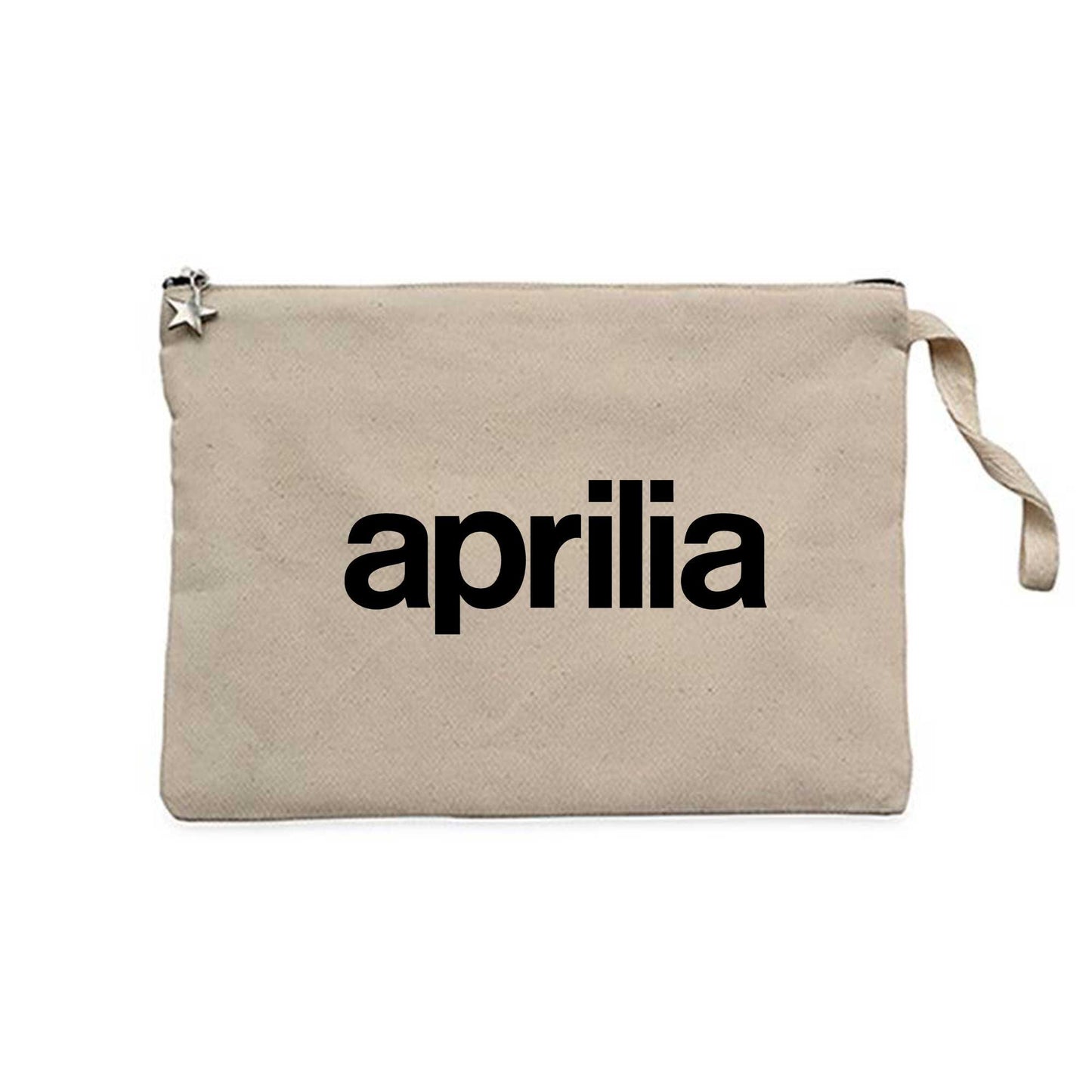 Aprilia Text Logo Krem Clutch Astarlı Cüzdan / El Çantası
