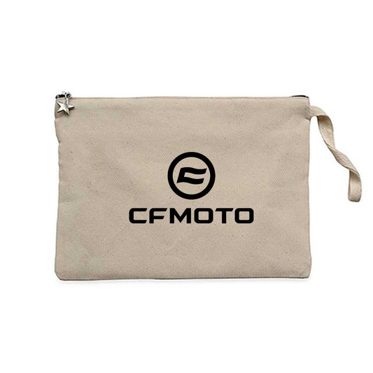 CFMOTO Logo Krem Clutch Astarlı Cüzdan / El Çantası