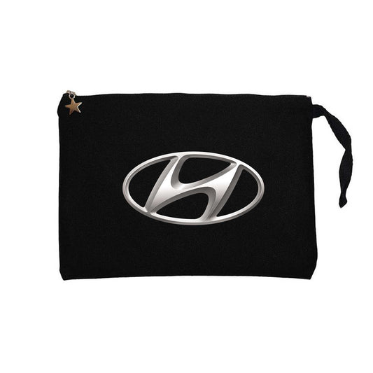Hyundai Logo Siyah Clutch Astarlı Cüzdan / El Çantası