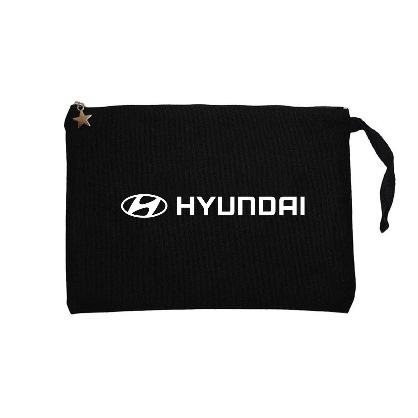 Hyundai Text Logo Siyah Clutch Astarlı Cüzdan / El Çantası
