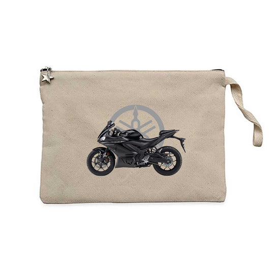 Yamaha R25 Vs Logo Krem Clutch Astarlı Cüzdan / El Çantası