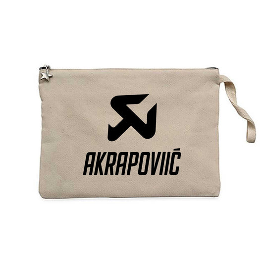 Akrapovic Black Logo Krem Clutch Astarlı Cüzdan / El Çantası