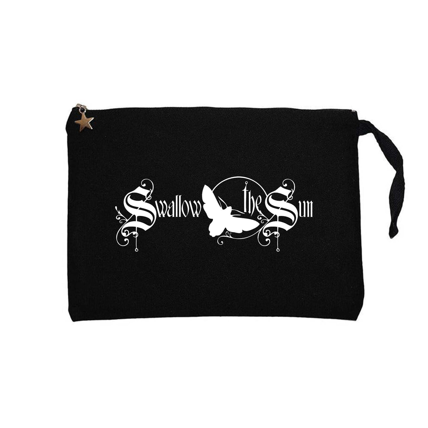 Swallow The Sun Logo Siyah Clutch Astarlı Cüzdan / El Çantası