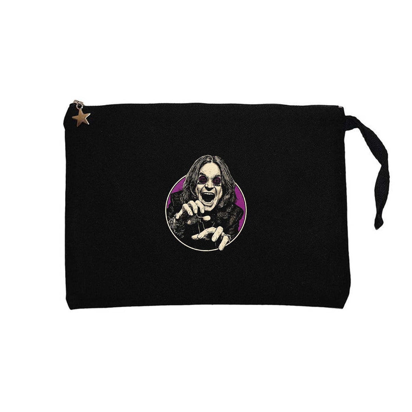 Ozzy Osbourne Portre Siyah Clutch Astarlı Cüzdan / El Çantası