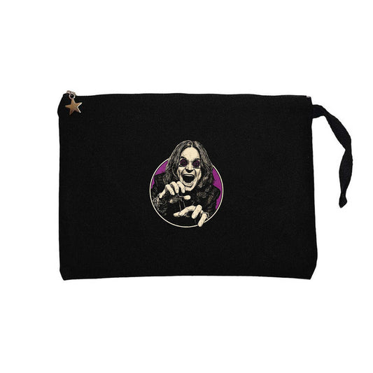 Ozzy Osbourne Portre Siyah Clutch Astarlı Cüzdan / El Çantası
