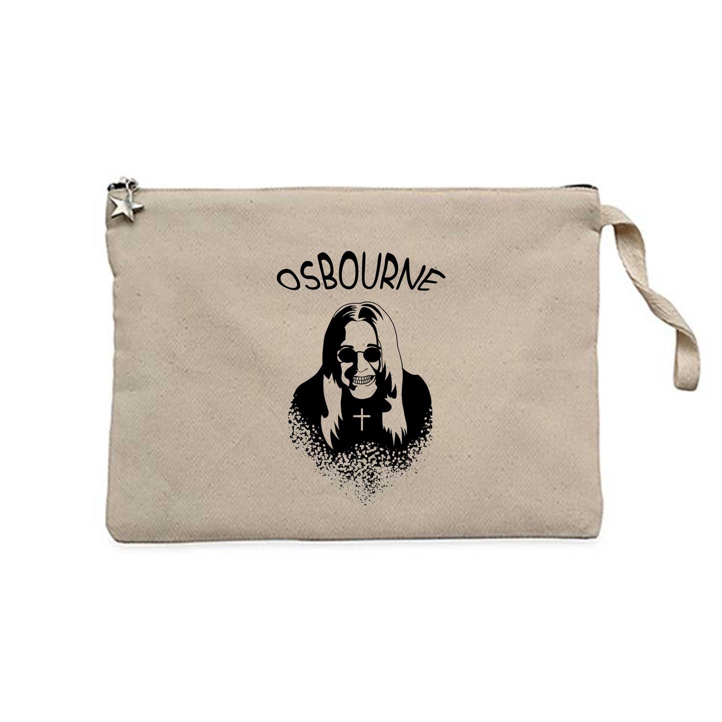 Ozzy Osbourne Silüet Krem Clutch Astarlı Cüzdan / El Çantası