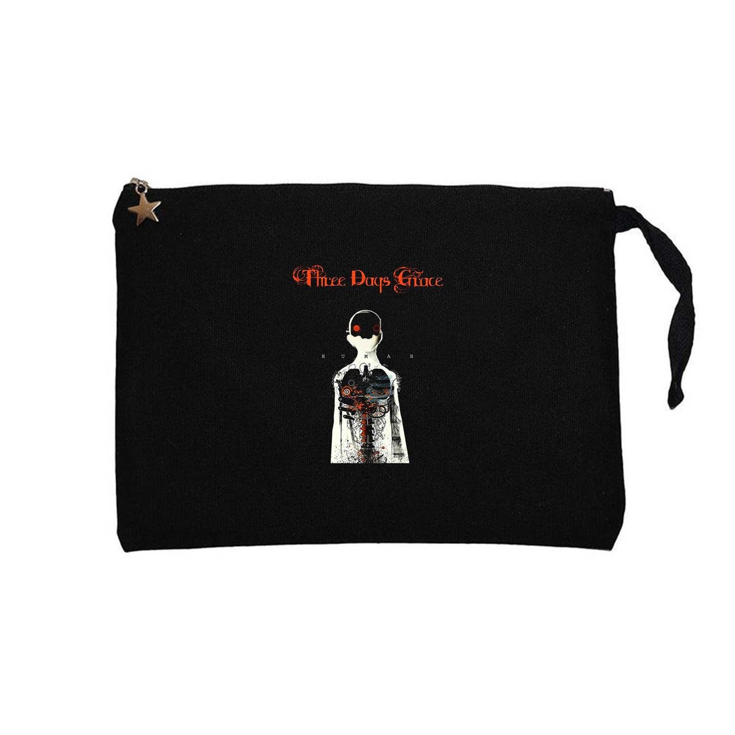 Three Days Grace Human Siyah Clutch Astarlı Cüzdan / El Çantası