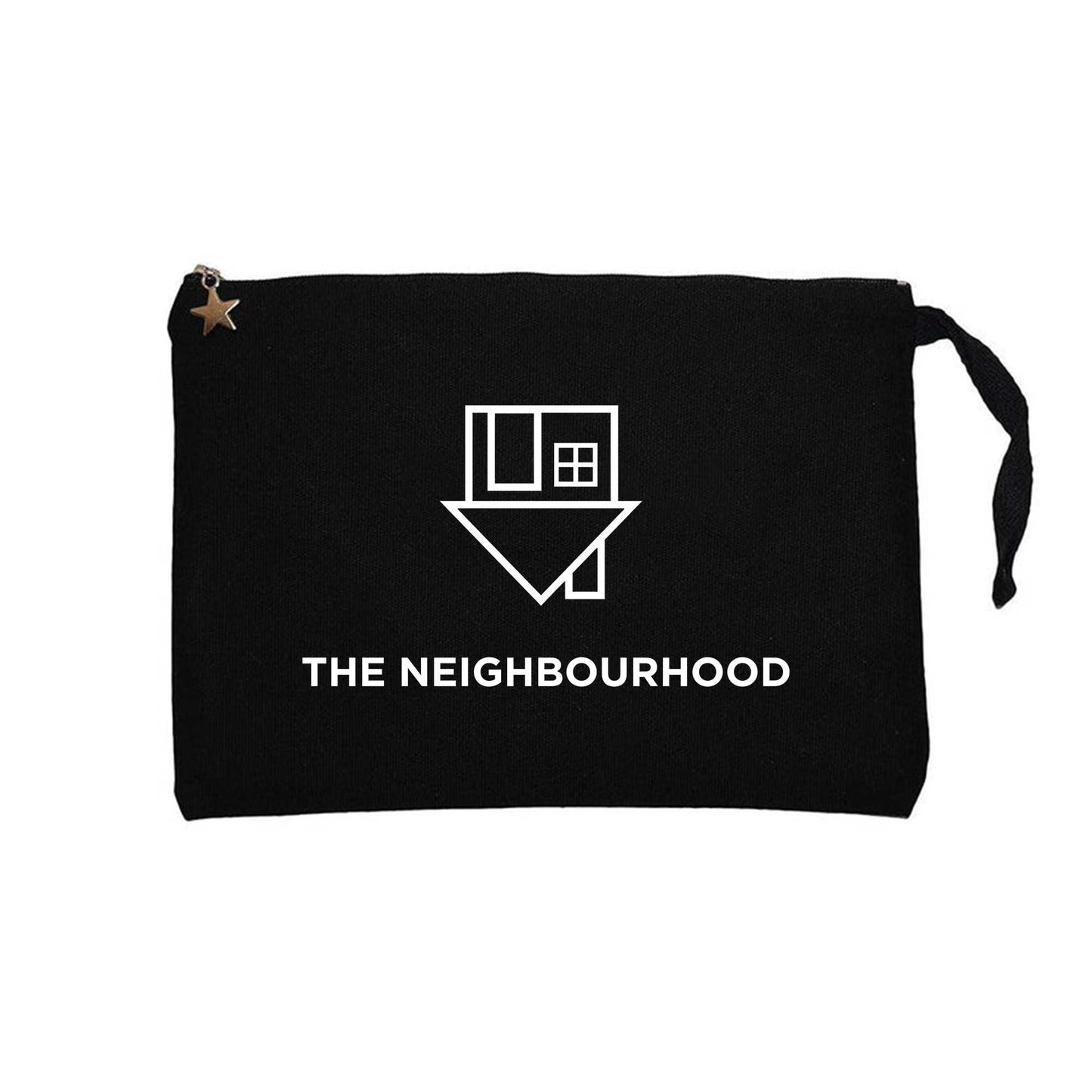 The Neighbourhood Logo Text Siyah Clutch Astarlı Cüzdan / El Çantası