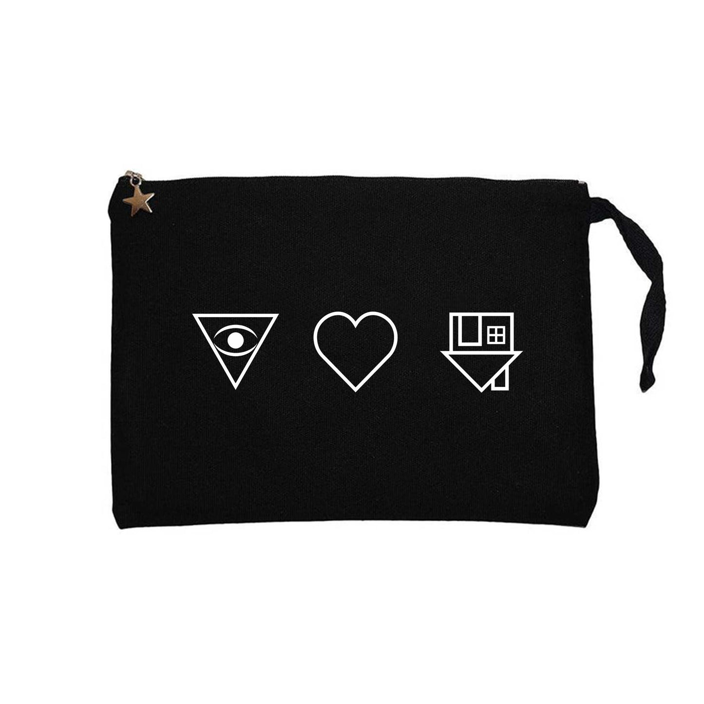 The Neighbourhod Symbol Logo Siyah Clutch Astarlı Cüzdan / El Çantası