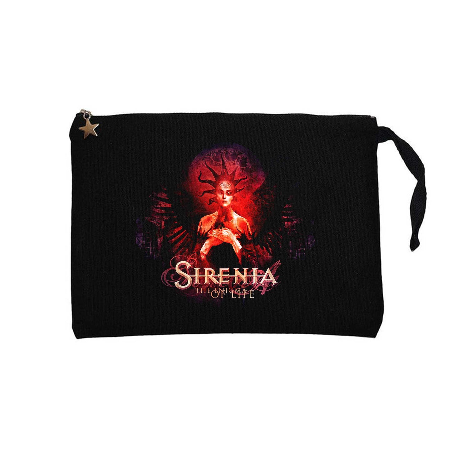Sirenia The Enigma of Life Siyah Clutch Astarlı Cüzdan / El Çantası