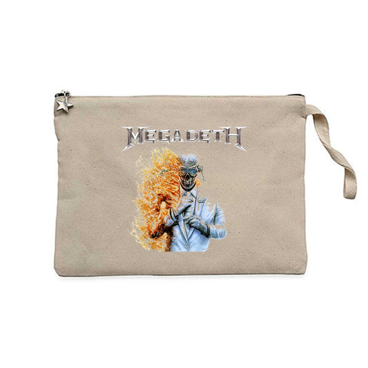 Megadeth Megadeth 2026 Krem Clutch Astarlı Cüzdan / El Çantası