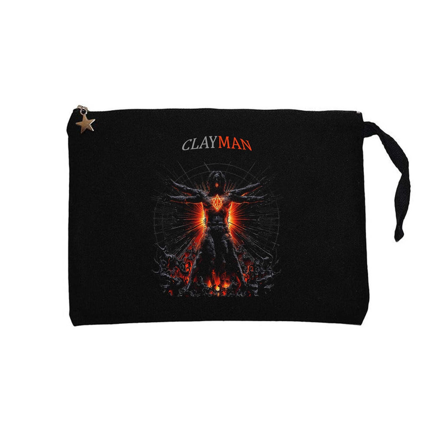 In Flames Clayman Siyah Clutch Astarlı Cüzdan / El Çantası