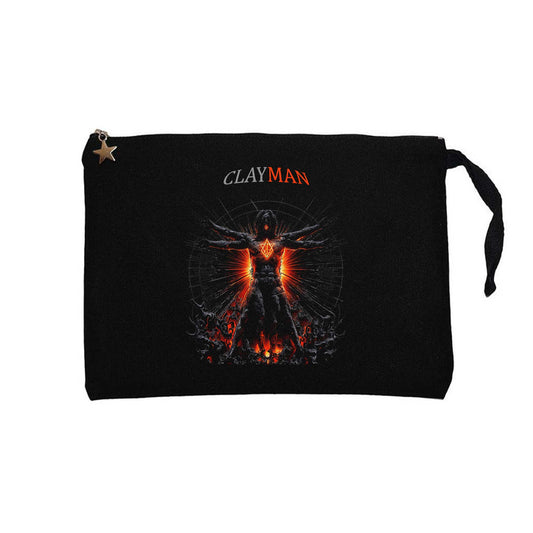 In Flames Clayman Siyah Clutch Astarlı Cüzdan / El Çantası