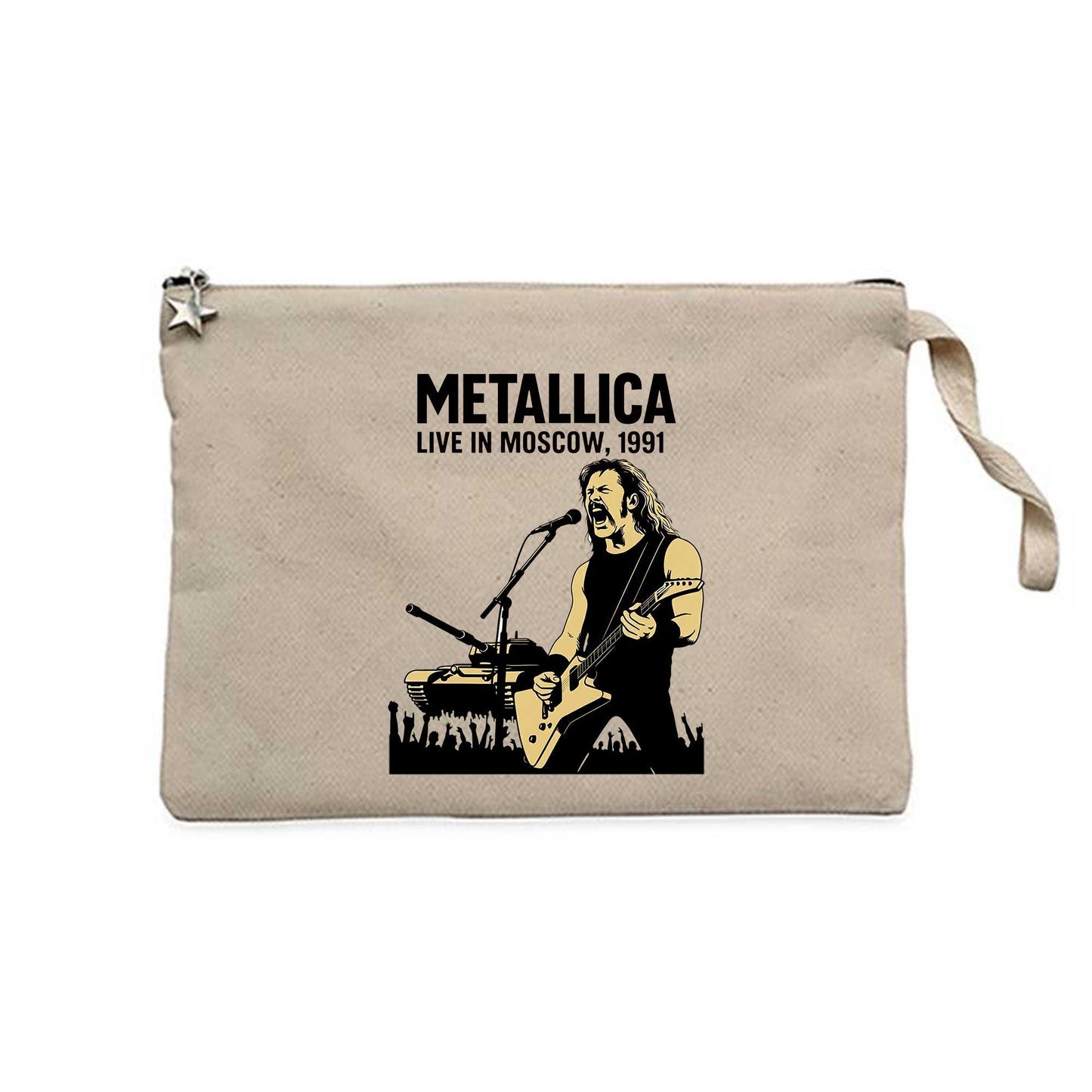 Metallica Live İn Moscow Krem Clutch Astarlı Cüzdan / El Çantası