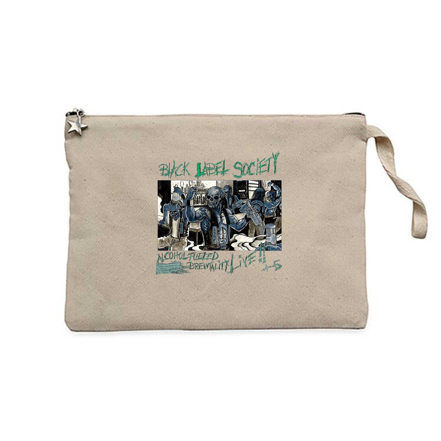 Black Label Society Alcohol Fueled Brewtality Krem Clutch Astarlı Cüzdan / El Çantası