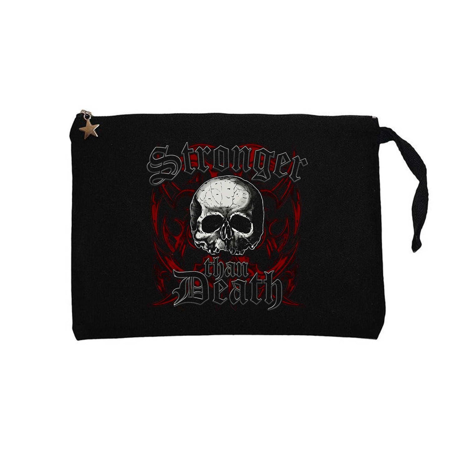 Black Label Society Stronger Than Death Siyah Clutch Astarlı Cüzdan / El Çantası