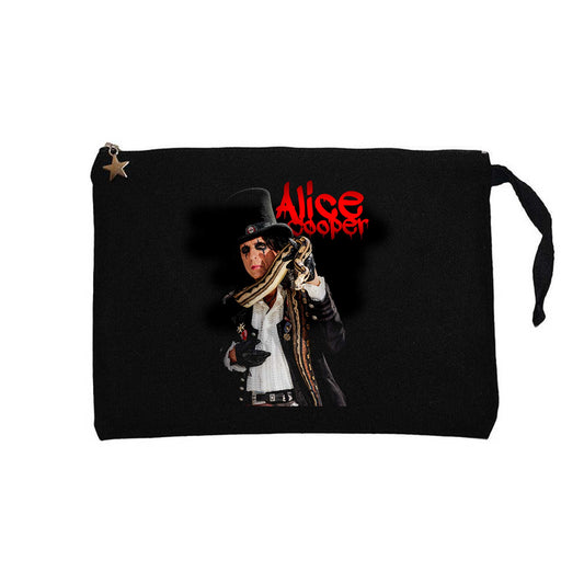 Alice Cooper Snake Siyah Clutch Astarlı Cüzdan / El Çantası