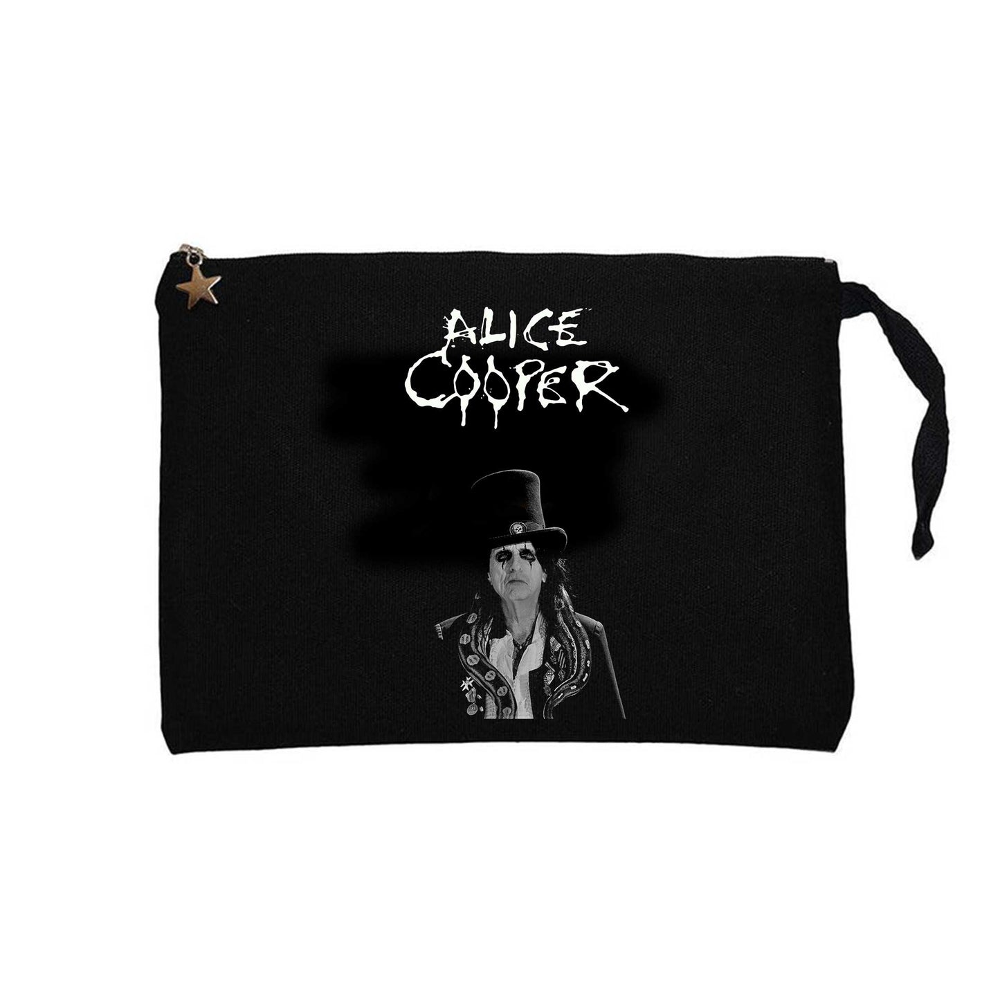 Alice Cooper Face Siyah Clutch Astarlı Cüzdan / El Çantası