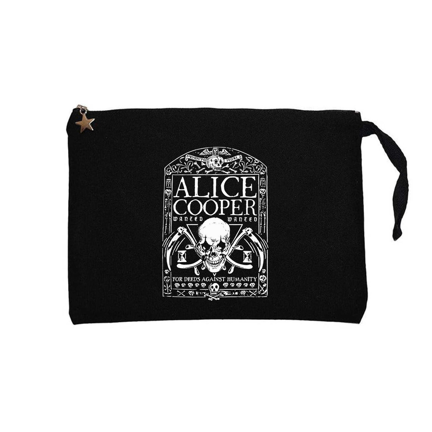 Alice Cooper Memento Mori Siyah Clutch Astarlı Cüzdan / El Çantası