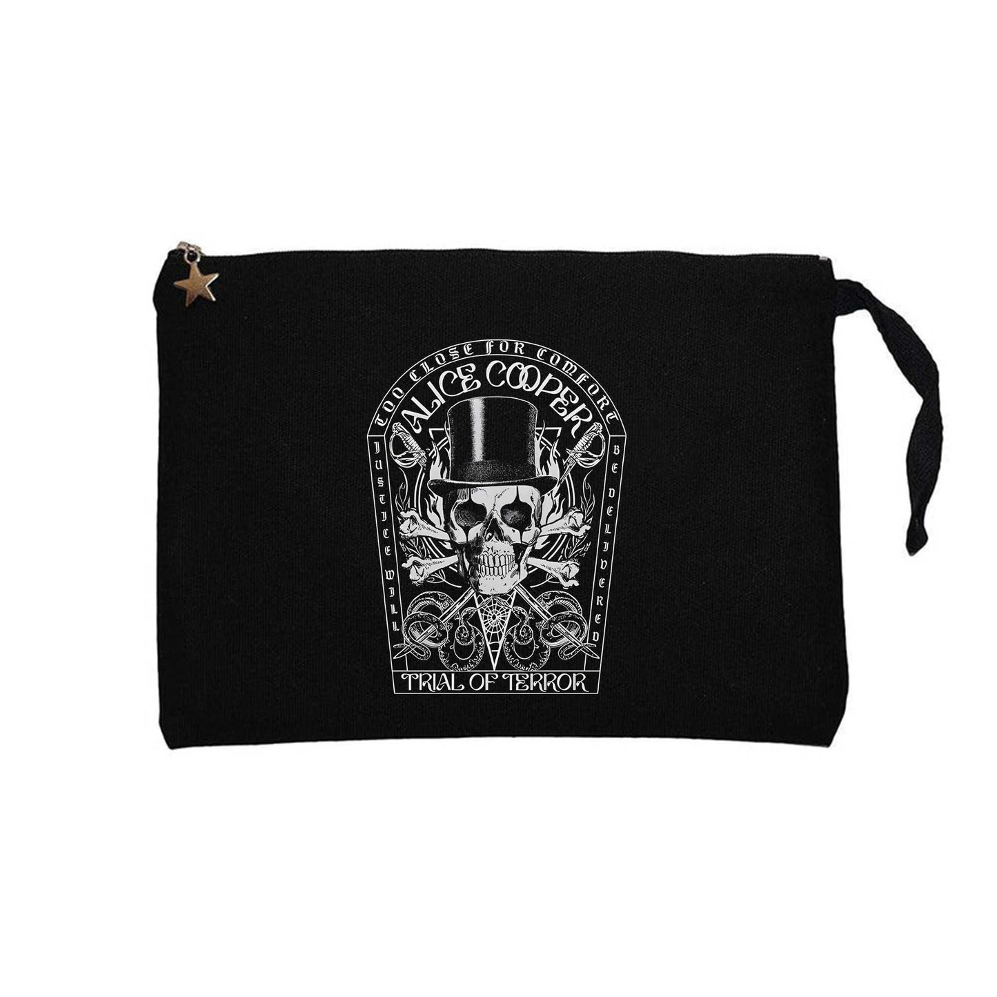 Alice Cooper Trial Of Terror Siyah Clutch Astarlı Cüzdan / El Çantası