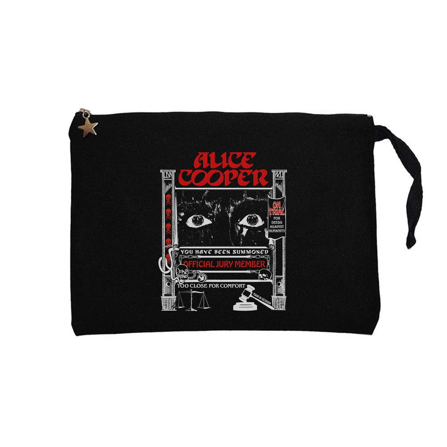 Alice Cooper Too Close For Comfort Eyes Siyah Clutch Astarlı Cüzdan / El Çantası