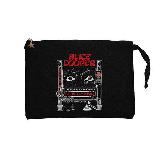Alice Cooper Too Close For Comfort Eyes Siyah Clutch Astarlı Cüzdan / El Çantası