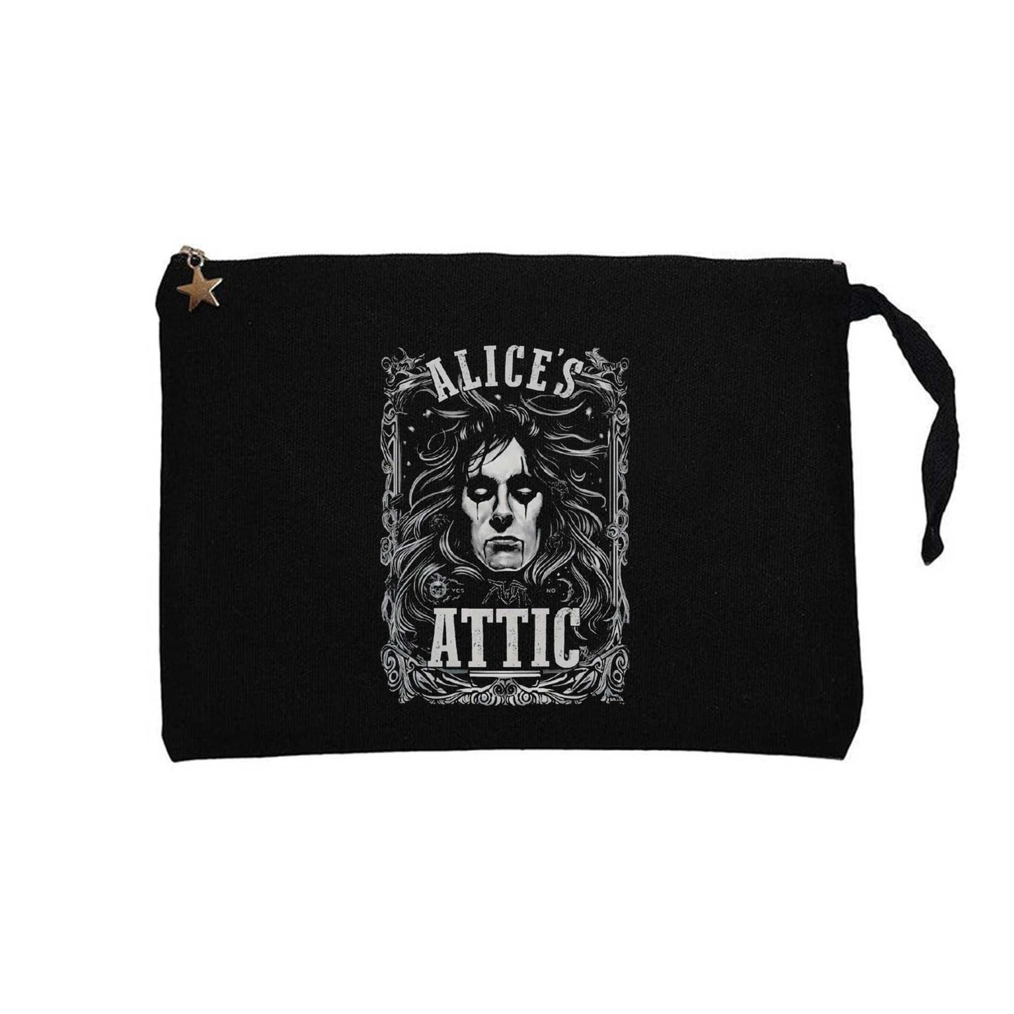 Alice Cooper Alice's Attic Siyah Clutch Astarlı Cüzdan / El Çantası