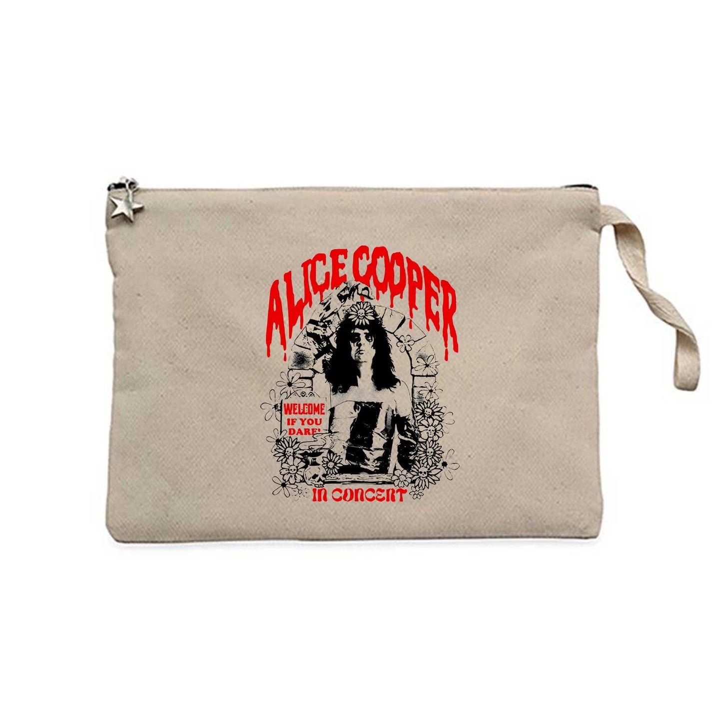 Alice Cooper Welcome If You Dare Krem Clutch Astarlı Cüzdan / El Çantası