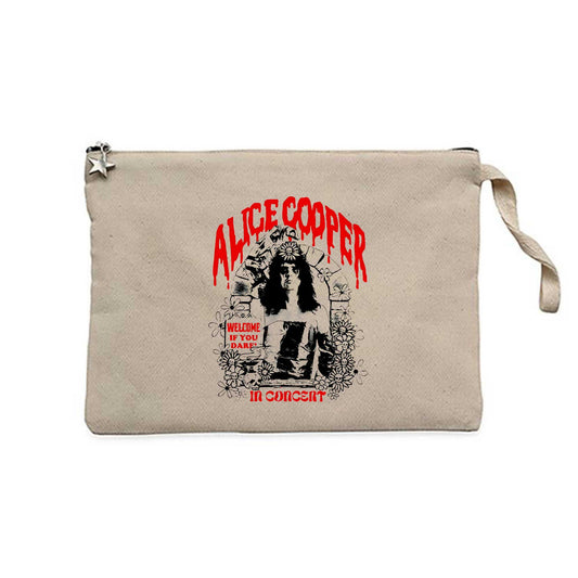 Alice Cooper Welcome If You Dare Krem Clutch Astarlı Cüzdan / El Çantası
