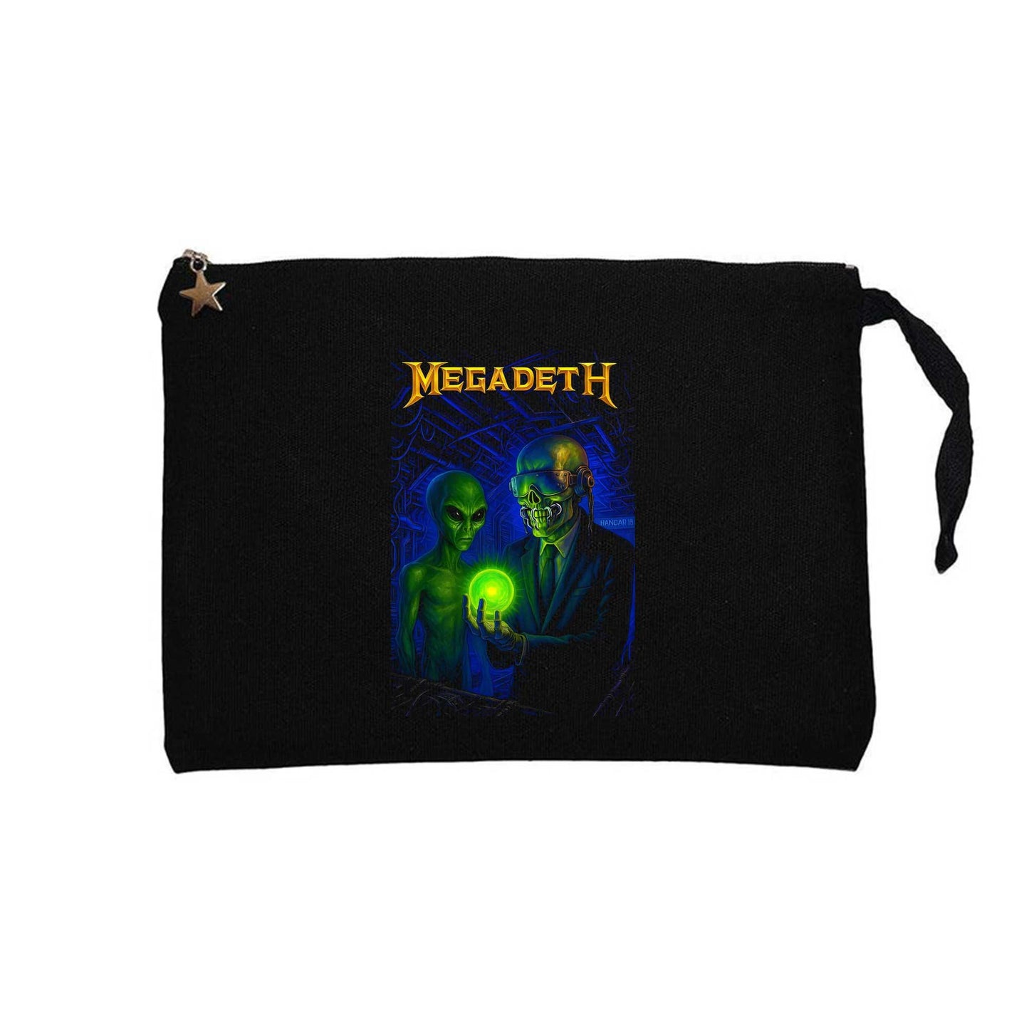 Megadeth Rust in Peace Alien Siyah Clutch Astarlı Cüzdan / El Çantası