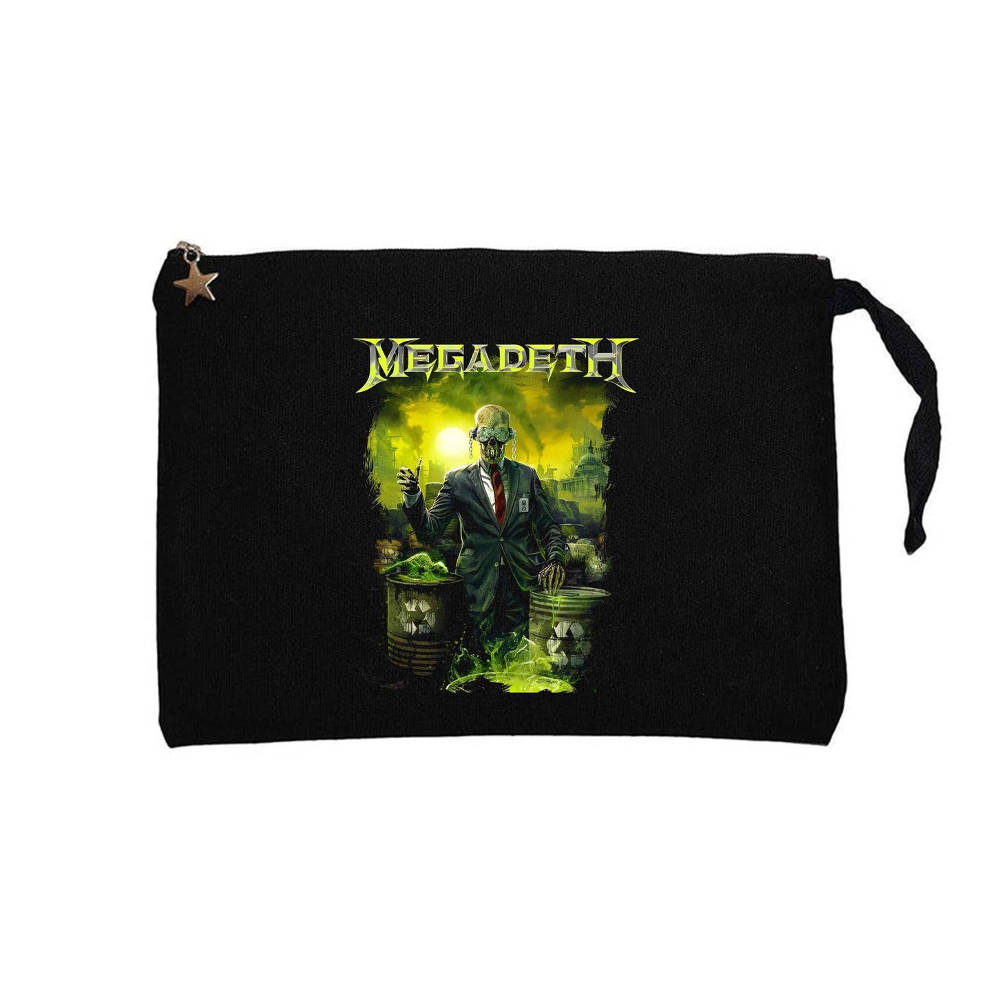 Megadeth Waste Profit Siyah Clutch Astarlı Cüzdan / El Çantası