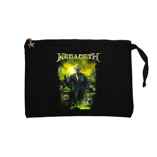 Megadeth Waste Profit Siyah Clutch Astarlı Cüzdan / El Çantası