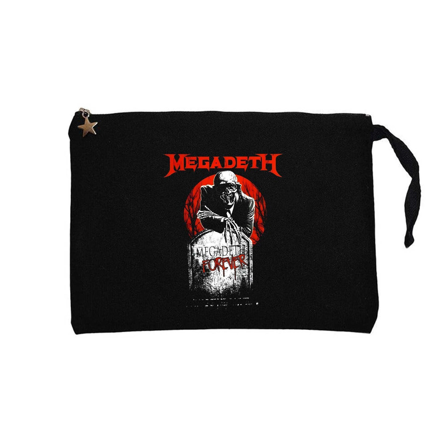Megadeth Forever on Reels Siyah Clutch Astarlı Cüzdan / El Çantası
