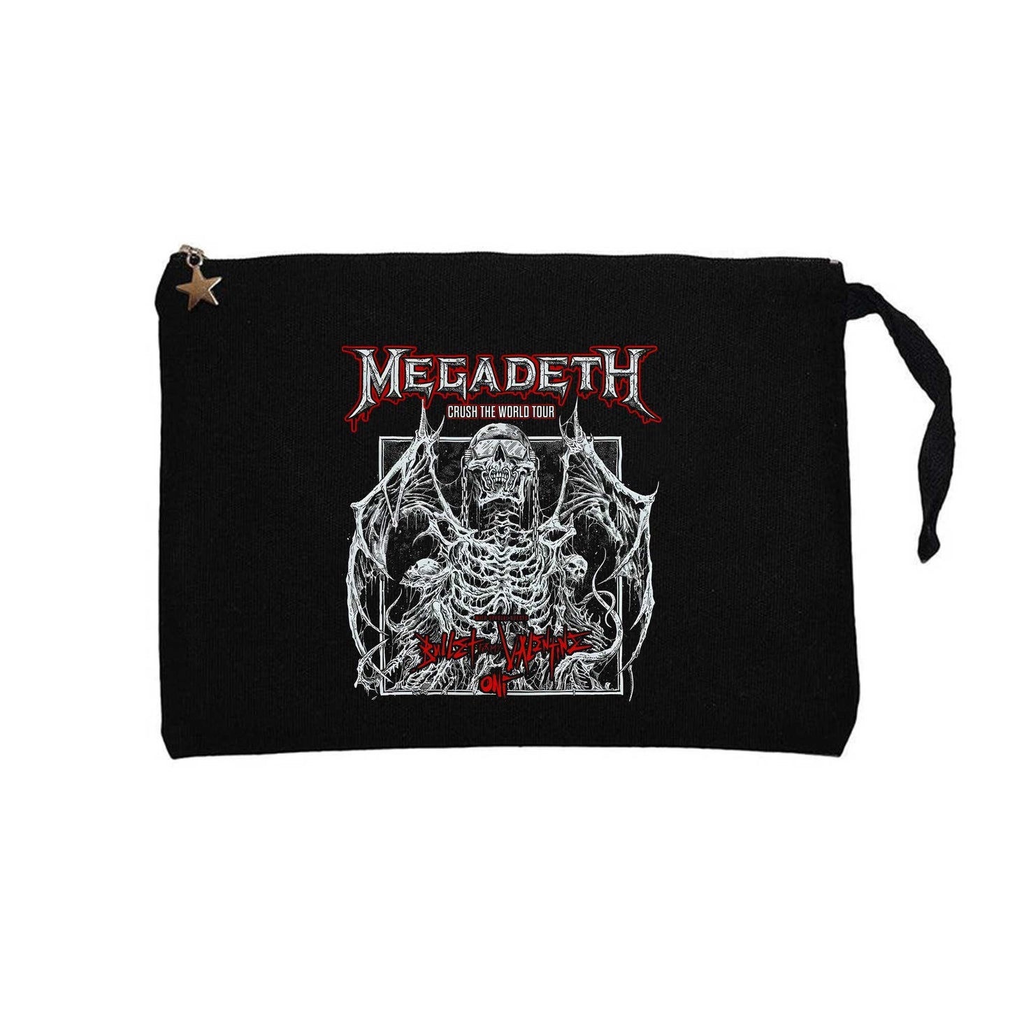 Megadeth Crush The World Siyah Clutch Astarlı Cüzdan / El Çantası