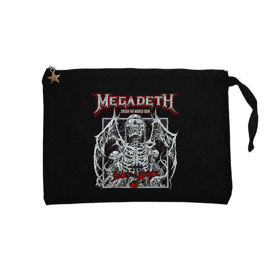 Megadeth Crush The World Siyah Clutch Astarlı Cüzdan / El Çantası