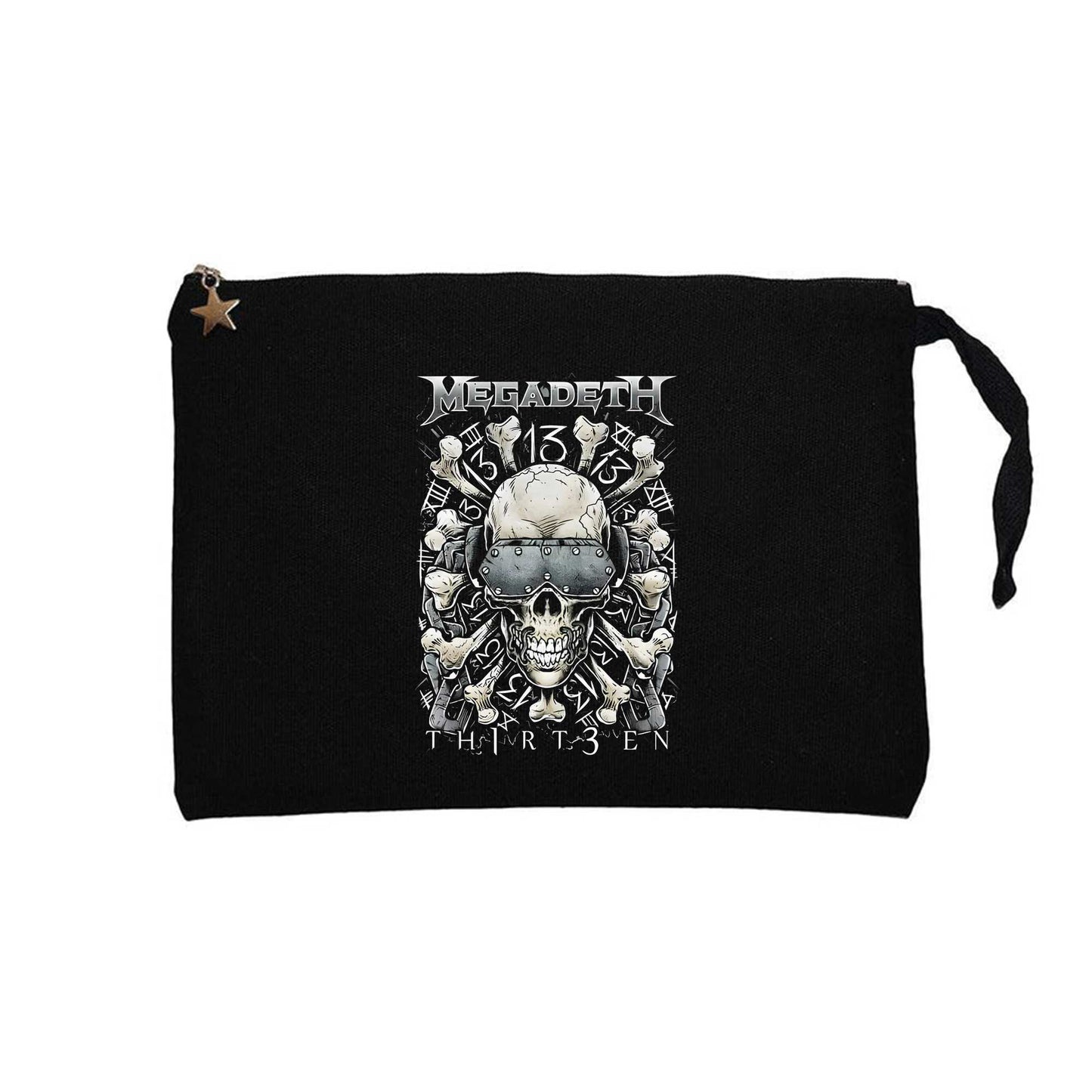 Megadeth Th1rt3en Siyah Clutch Astarlı Cüzdan / El Çantası