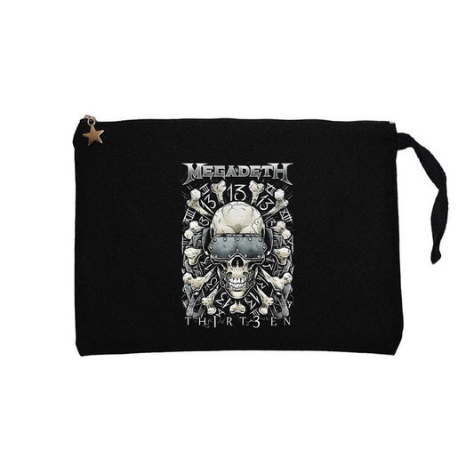 Megadeth Th1rt3en Siyah Clutch Astarlı Cüzdan / El Çantası