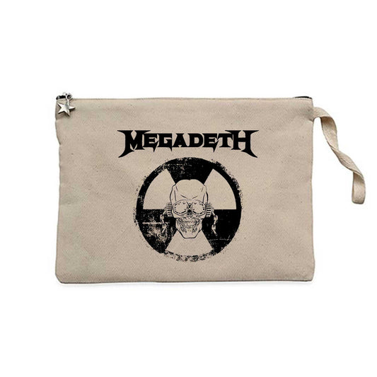 Megadeth WARNING Krem Clutch Astarlı Cüzdan / El Çantası