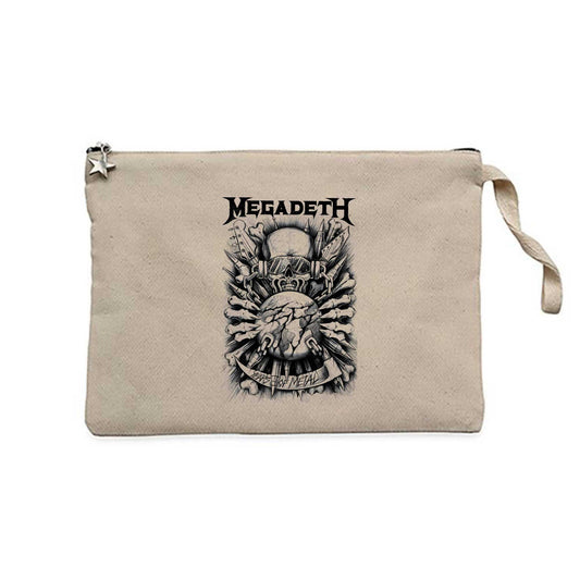 Megadeth Years Of Metal Krem Clutch Astarlı Cüzdan / El Çantası