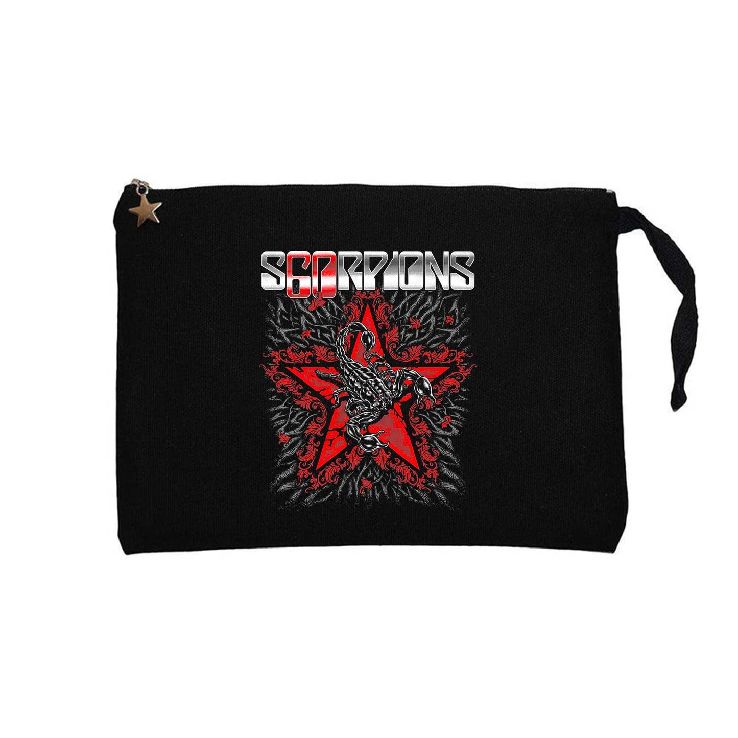 Scorpions Red Star Siyah Clutch Astarlı Cüzdan / El Çantası