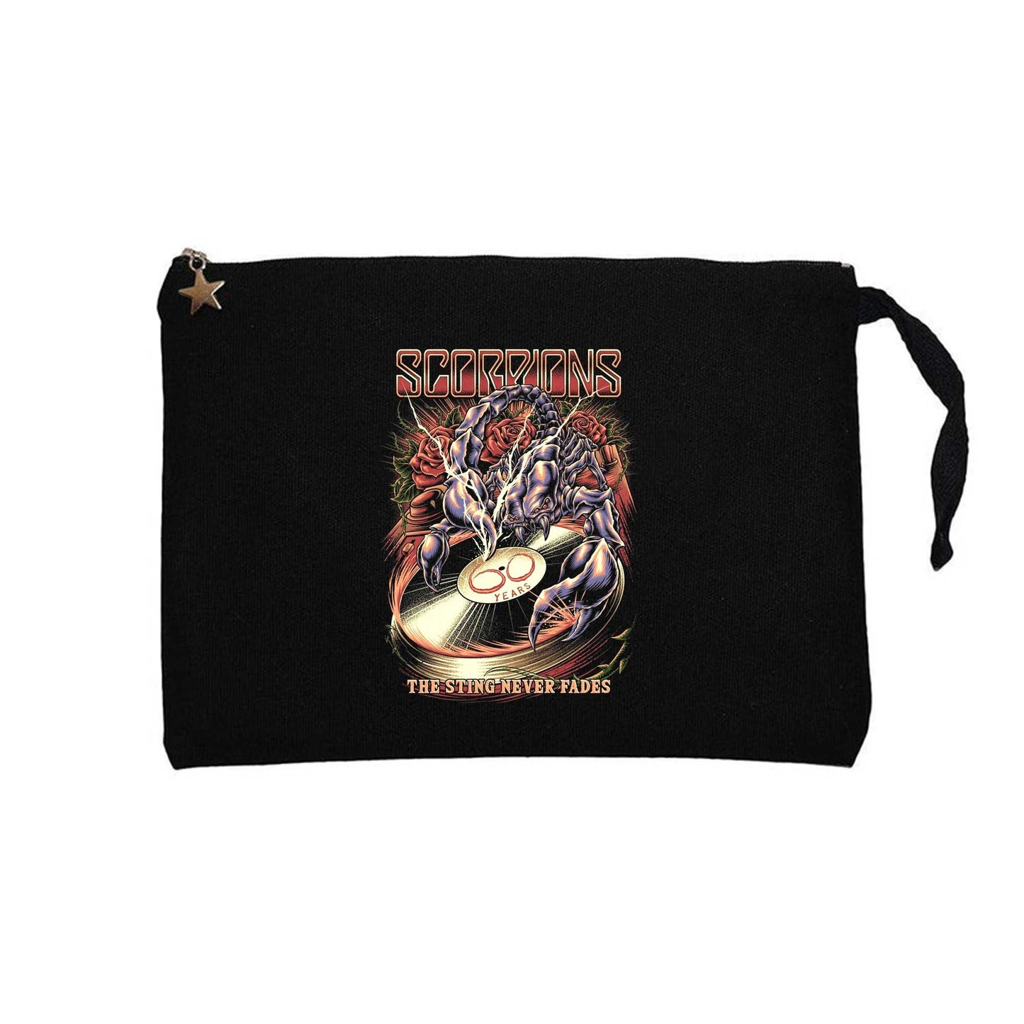 Scorpions The Sting Never Fades Siyah Clutch Astarlı Cüzdan / El Çantası