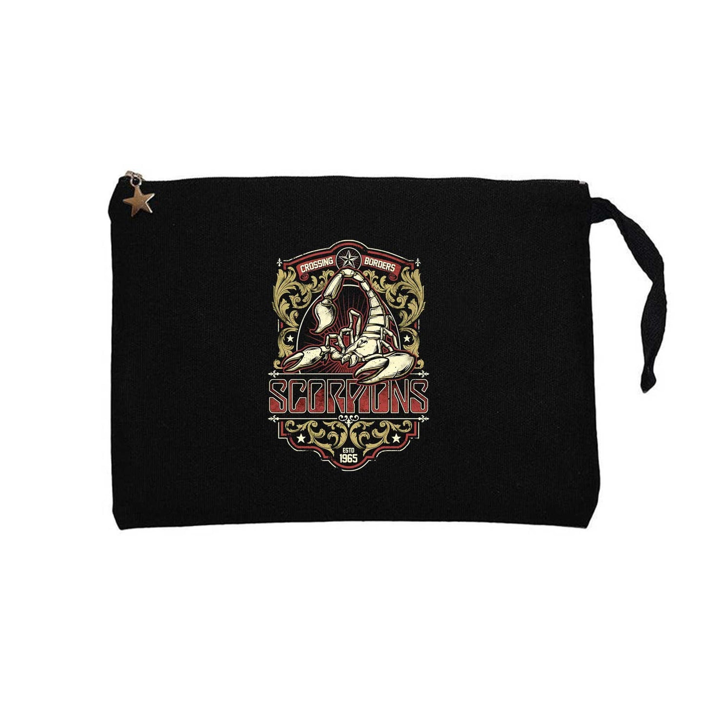 Scorpions Crossing Borders Siyah Clutch Astarlı Cüzdan / El Çantası