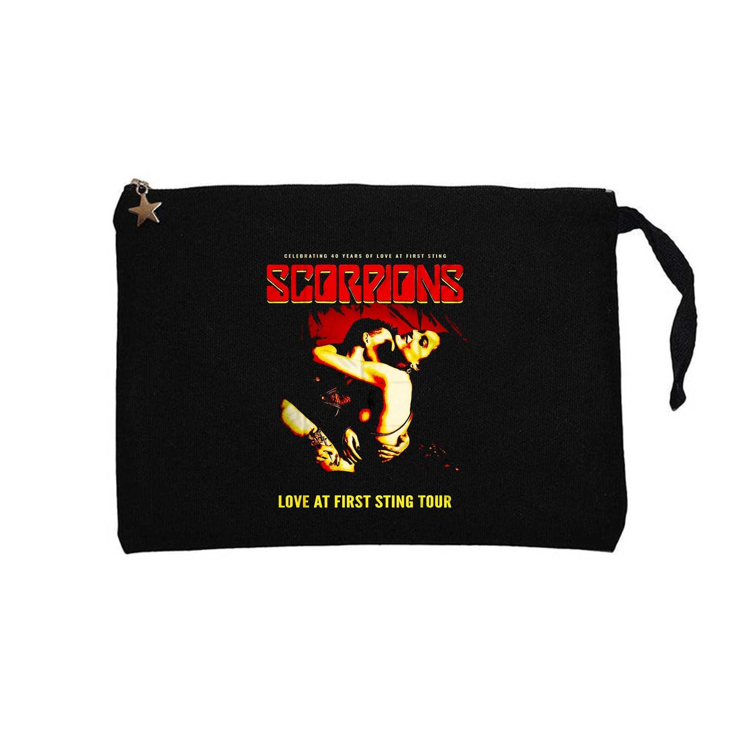 Scorpions Love At First Sting Siyah Clutch Astarlı Cüzdan / El Çantası