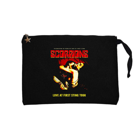 Scorpions Love At First Sting Siyah Clutch Astarlı Cüzdan / El Çantası