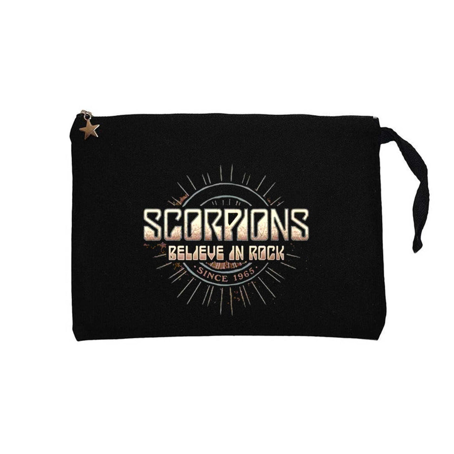 Scorpions Believe In Rock Siyah Clutch Astarlı Cüzdan / El Çantası