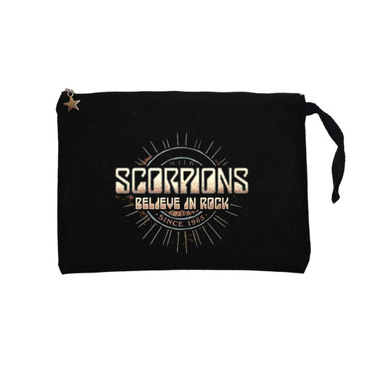 Scorpions Believe In Rock Siyah Clutch Astarlı Cüzdan / El Çantası